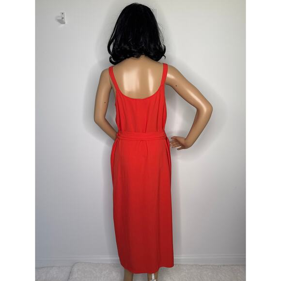 Everlane Japanese GoWeave Tank Wrap Dress Orange summer vacation size 6 - Picture 9 of 16